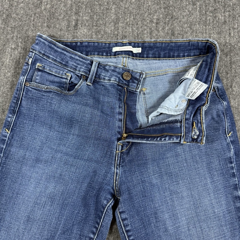 Levi's Women's Mid Rise Skinny Jeans Size 12 Blue Stretch Denim